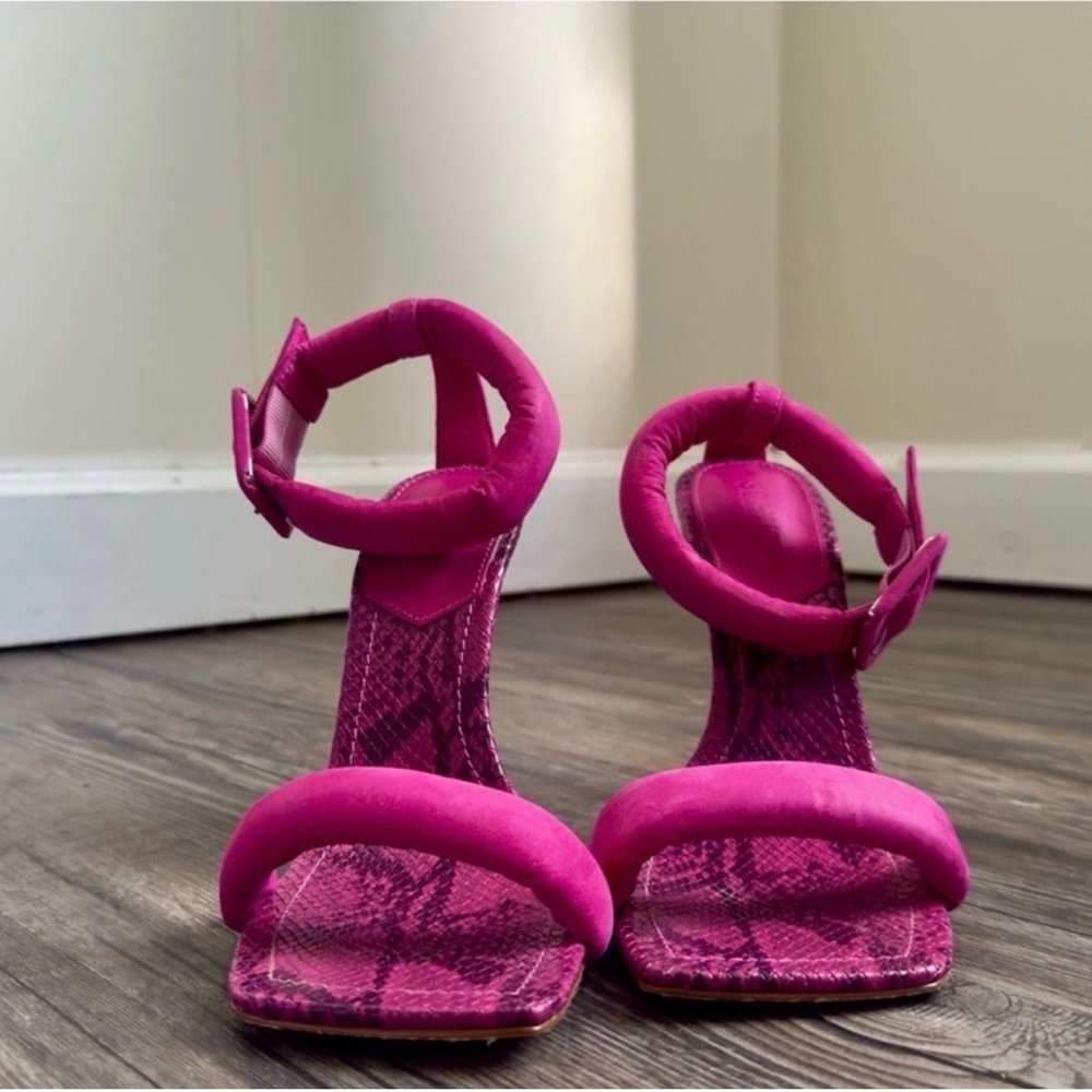 SCHUTZ Hot Pink Padded Ankle-Strap Heels